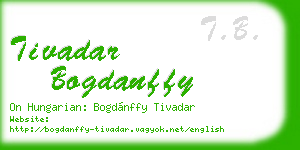 tivadar bogdanffy business card