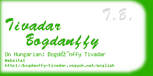 tivadar bogdanffy business card